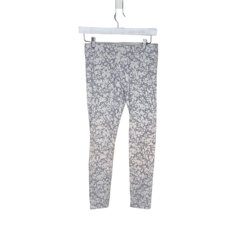 Aerie Gray Floral Leggings Size Medium
